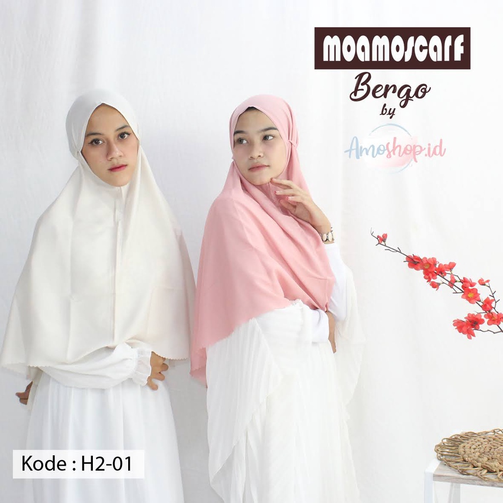 KERUDUNG BERGO Jilbab Kerudung Bergo Polos HIJAB BERGO Putih