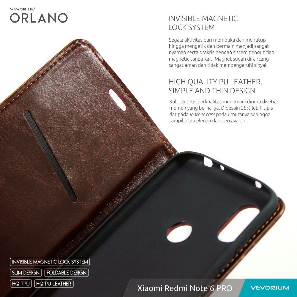 [SALE] VEVORIUM ORLANO Xiaomi Redmi Note 6 Pro Note6 Pro Premium Leather Case