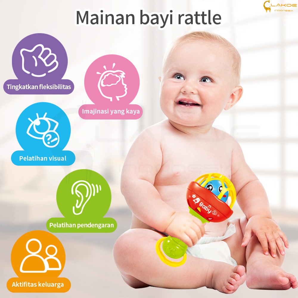 LAKOE Mainan Kerincingan Bayi / teether rattle stick/mainan gigitan bayi BPA FREE