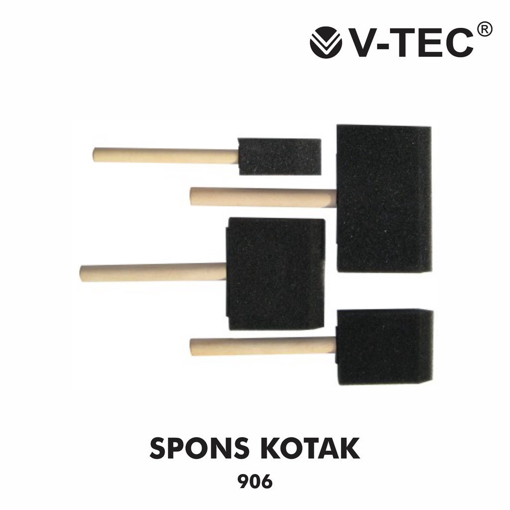 

Set Spons Cup V-Tec #906 / Spons Kotak Vtec Square Sponge Paint Brush Isi 4 Warna Hitam – SHSNP