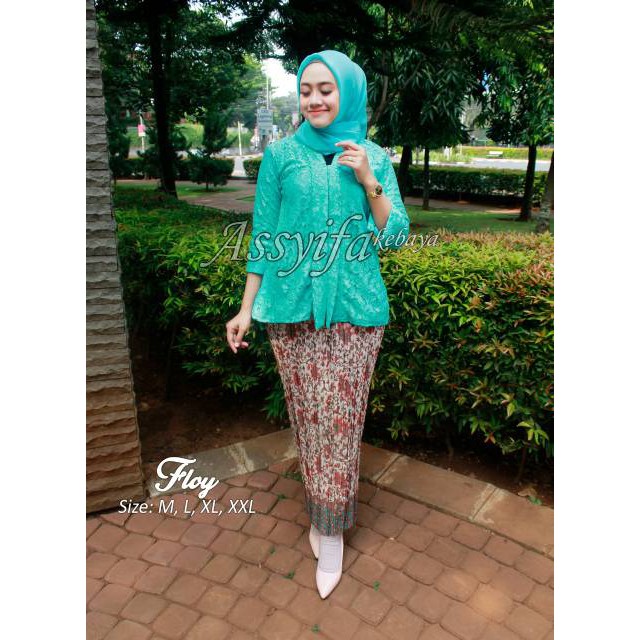 SET KEBAYA FLOY - BAJU PESTA WANITA - KEBAYA BRUKAT IMPOR - MODERN KEBAYA