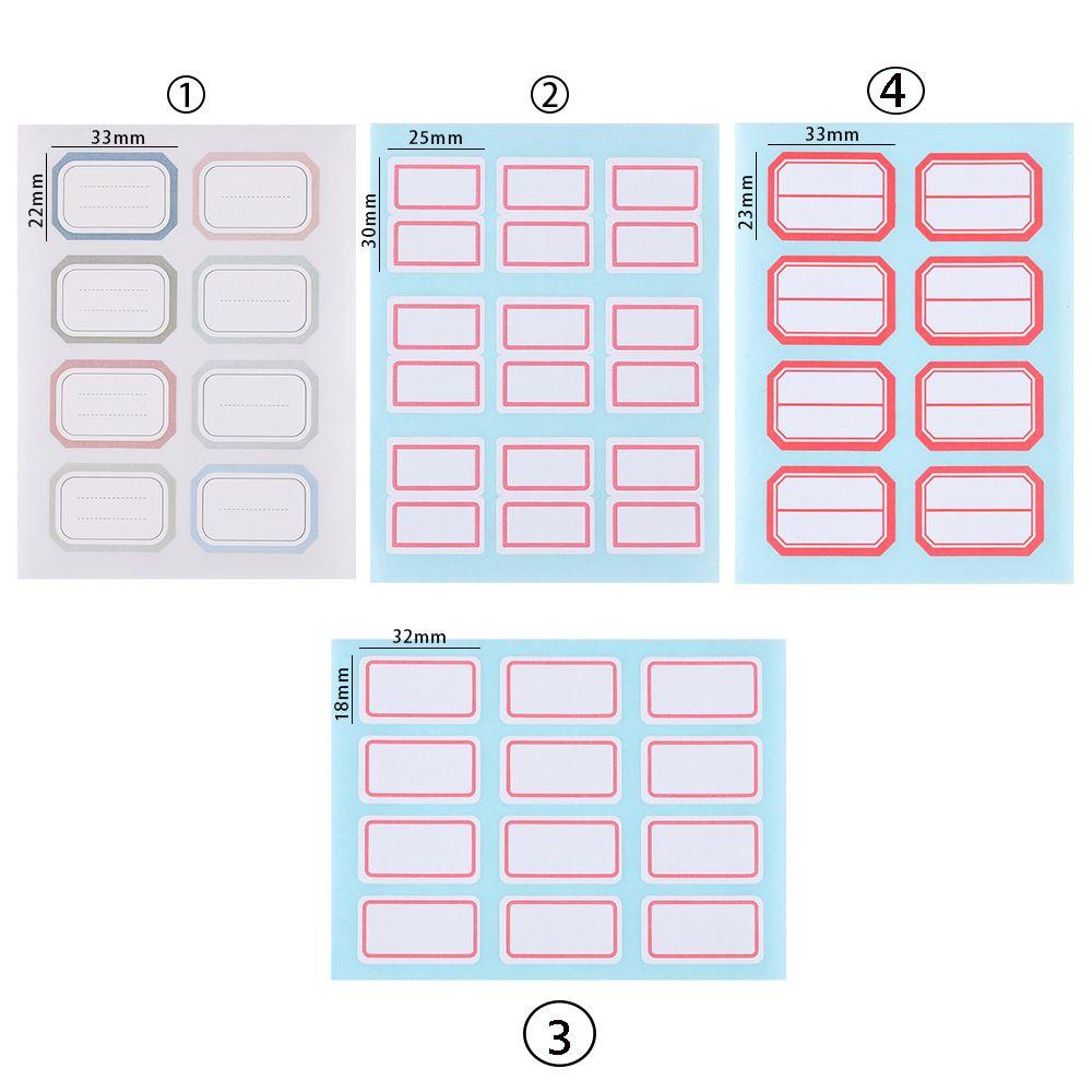 R-bunga 12lembar/Set Label Putih Kategori Perlengkapan Kantor Sekolah Nomor Pustaka Name Tag