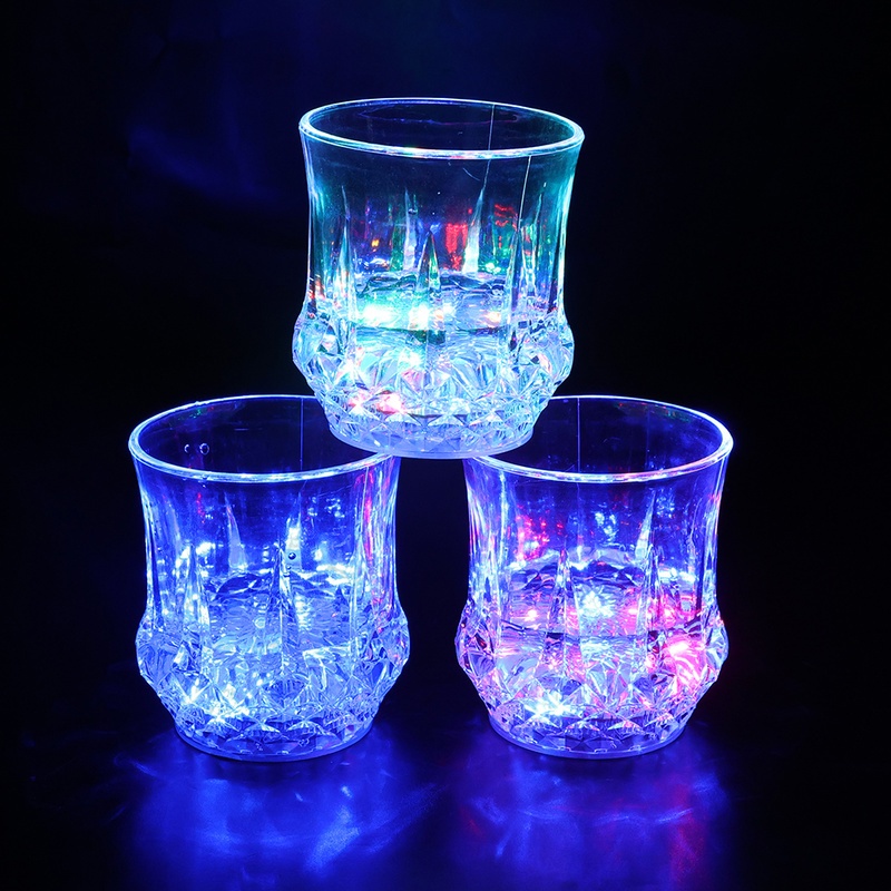 1 Pc Gelas Air Minum Bahan Akrilik Dengan Lampu LED Untuk Pesta Ulang Tahun