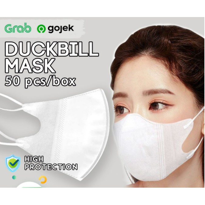 Masker Duckbill Garis Earloop / Masker Duckbill Garis isi 50pcs READY