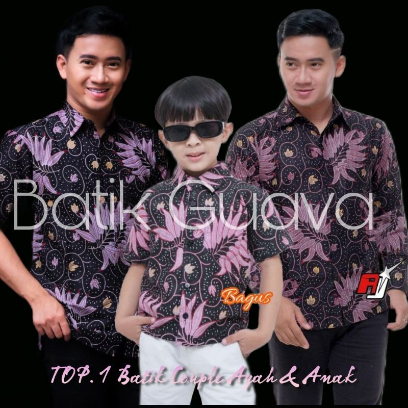 TERBARU COUPLE SWEET - COUPLE BATIK AYAH DAN ANAK COWOK BATIK UNGU LILAC VIOLET