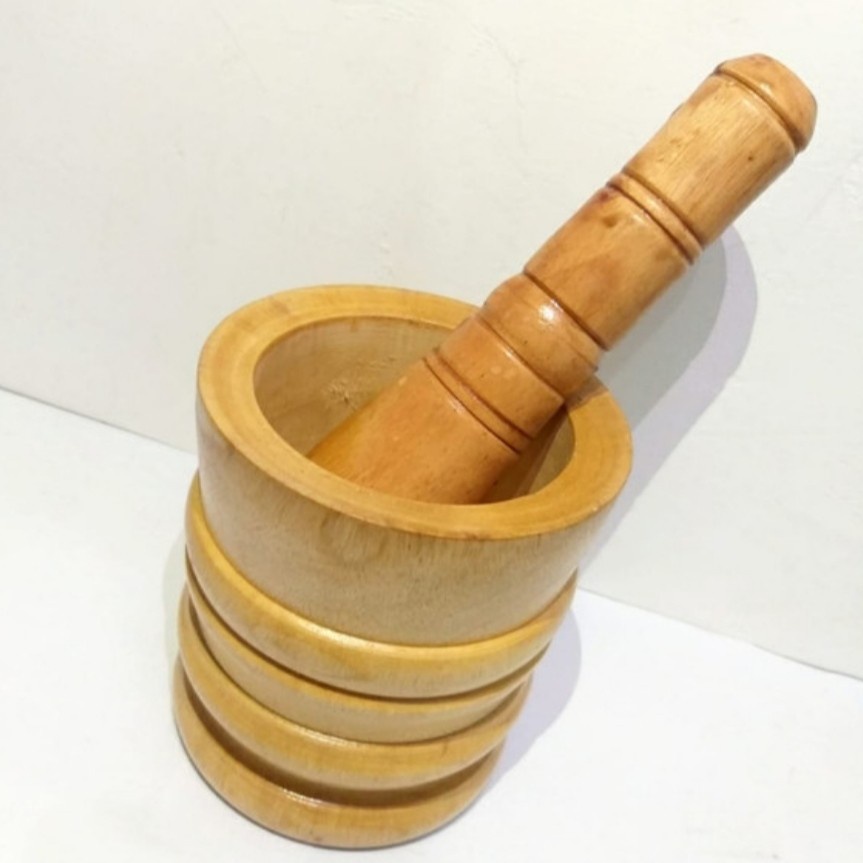 Lumpang Kayu Ukuran Besar + Tumbukan Alu Besar Natural