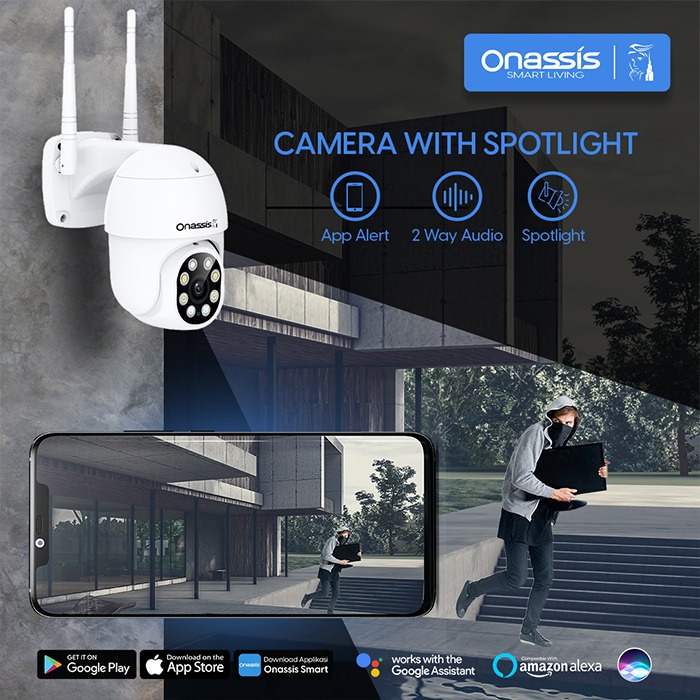 Onassis / Othentica Smart Outdoor Camera 360 IP Cam CCTV IP65 Weatherproof