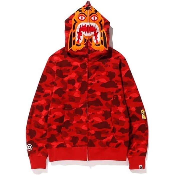 Bape Color Camo Tiger Full Zip Hoodie - 100% Original A Bathing Ape - L