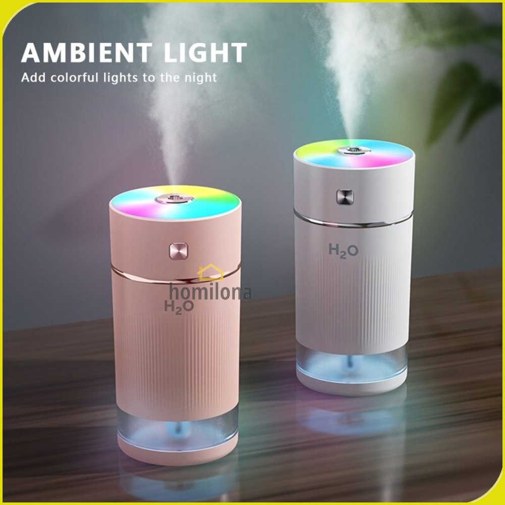 Air Humidifier Aromatherapy Oil Diffuser Colorful Lights USB Rechargeable 240ml Car Mobil FENGZI FZ010 White