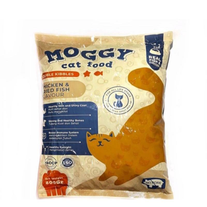 Moggy Cat Food Chicken & Fried Fish Flavour 800g - Makanan Kucing - Food Cat