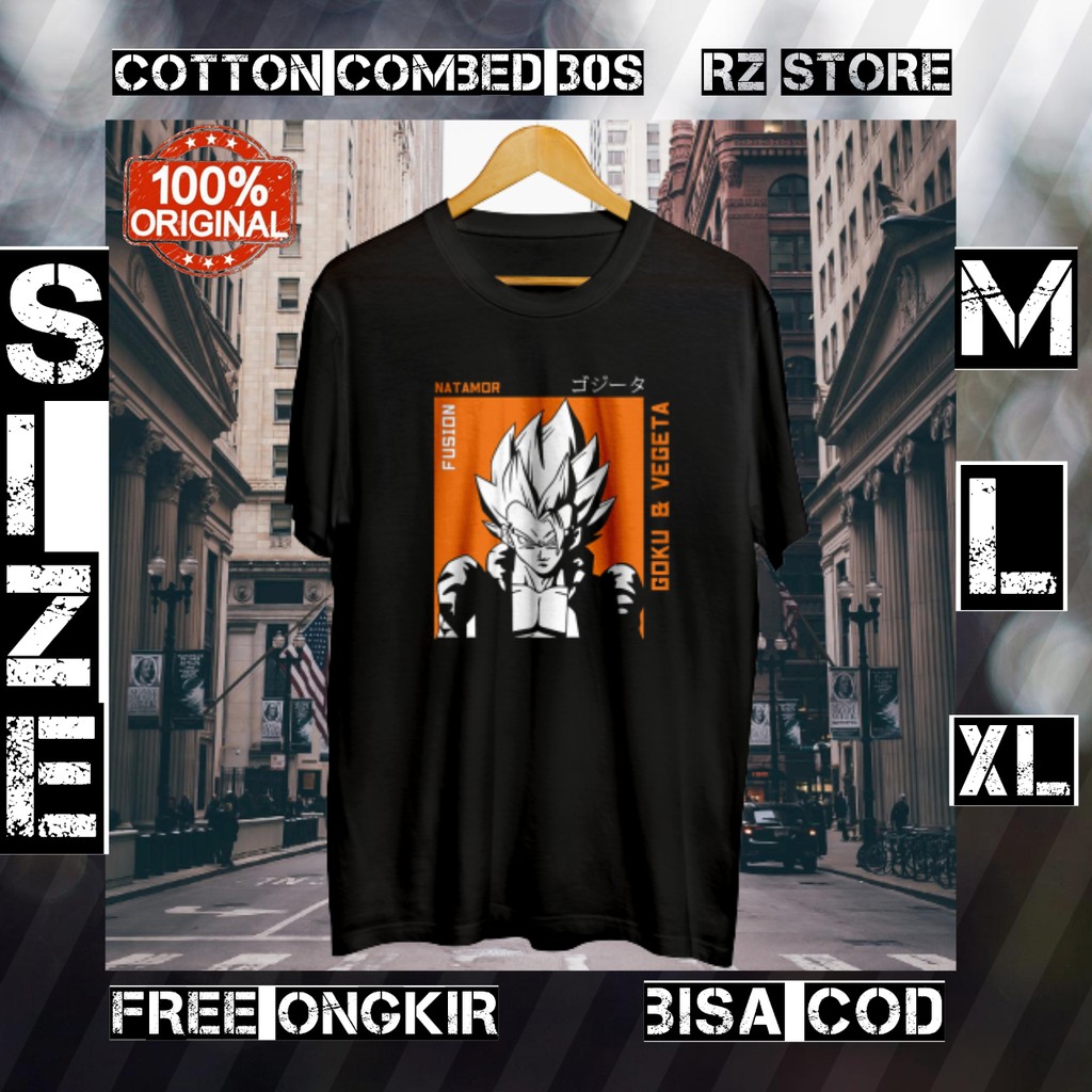 KAOS PRIA T SHIRT KAOS DISTRO PRIA KAOS ANIME DRAGON BAL GOGETA NATAMOR ORIGINAL PREMIUM BERKUALITAS