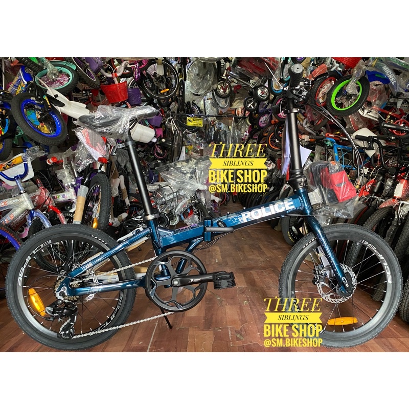 SEPEDA LIPAT ELEMENT POLICE TEXAS LASER 20 INCH, ALLOY, HYDRAULIC DISC BRAKE, FRONT BAG