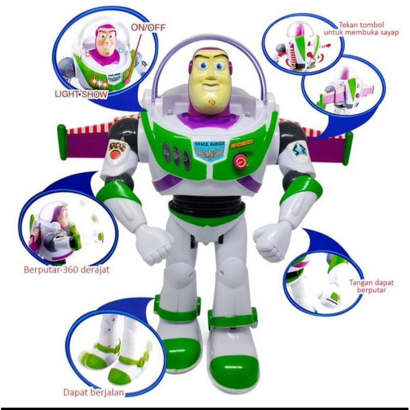 Mainan Anak Robot Buzz Toy Story Lamp dan Suara Batere Operate