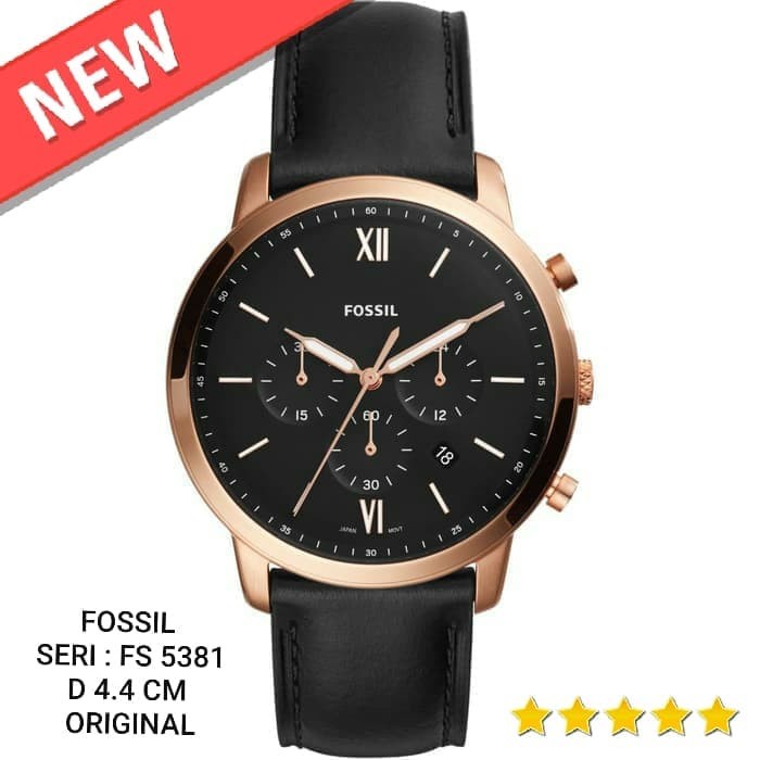 Diskon Jam Tangan Pria Fossil FS5381 - FS 5381 Baterai Strap Leather Jam Tangan Pria Branded Limited