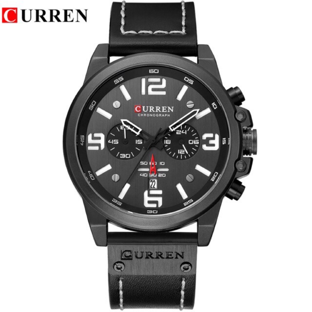 WATCH CURREN 8314/FREE BOX POLOS/LEATHER