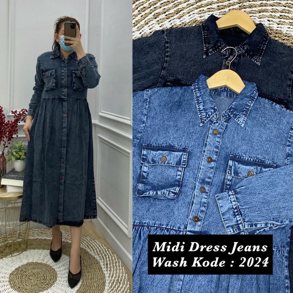 midi dress jeans wash