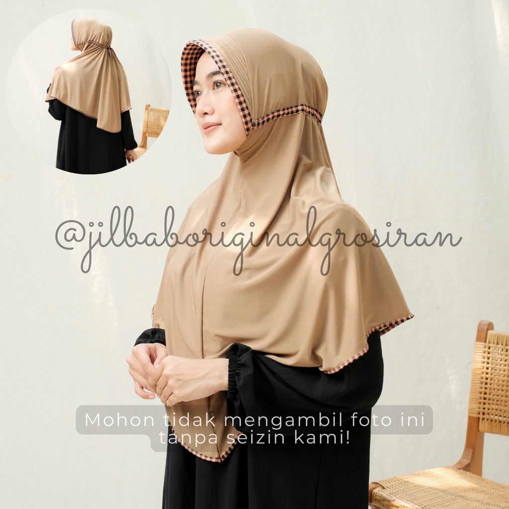Jilbab Instan Jersey Premium Ori Jumbo Mewah Langsung Pakai Serut Hamidah Bahan Adem Bergo Murah Ori