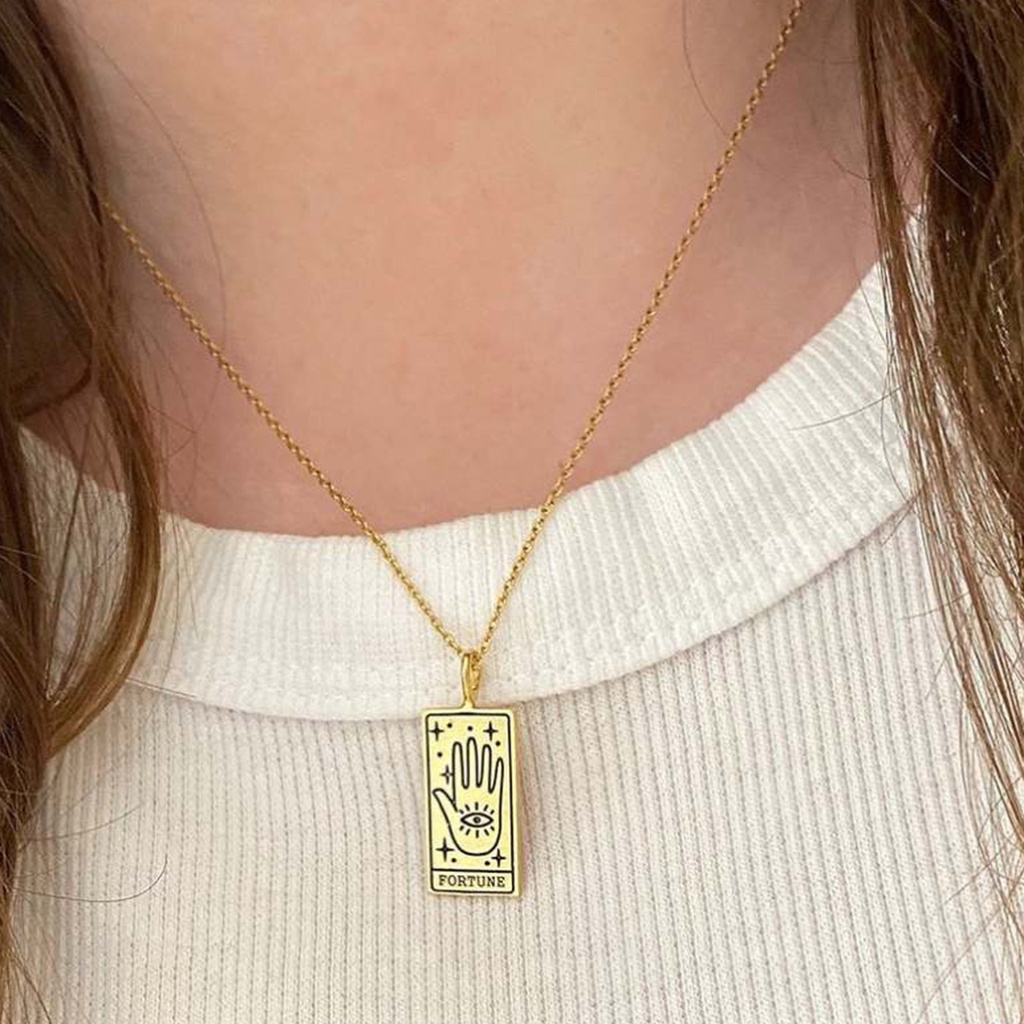 Hu Hu Hu Hu Hu Alat Bantu Pasang Kacamata♡ Kalung Rantai Leher Adjustable Bentuk Tarot Bahan Alloy Untuk Unisex