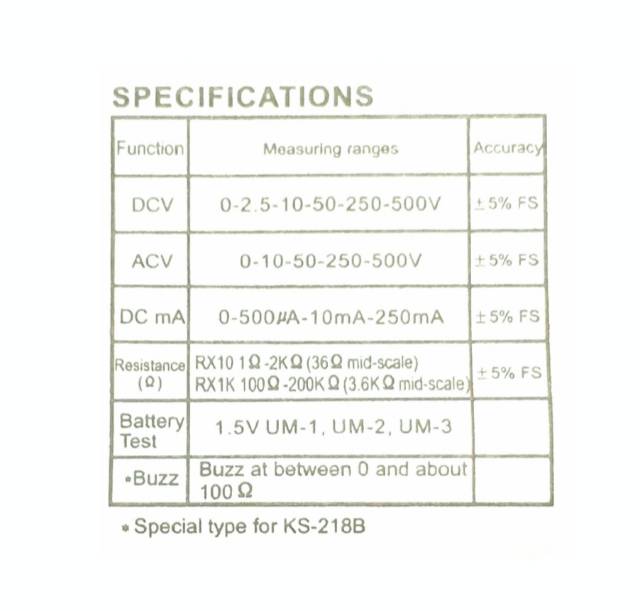 Multitester Analog EWIG KS-218.