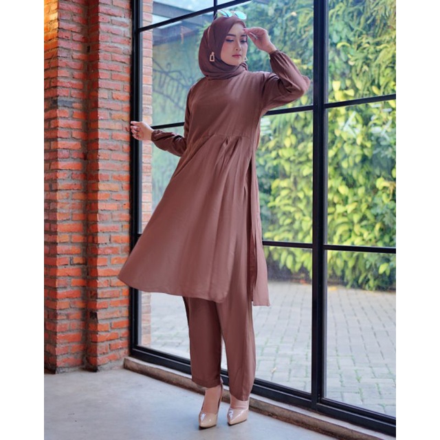 STELAN WANITA - setelan wanita - fashion muslim- baju wanita - tunik - atasan wanita - SOKA SET