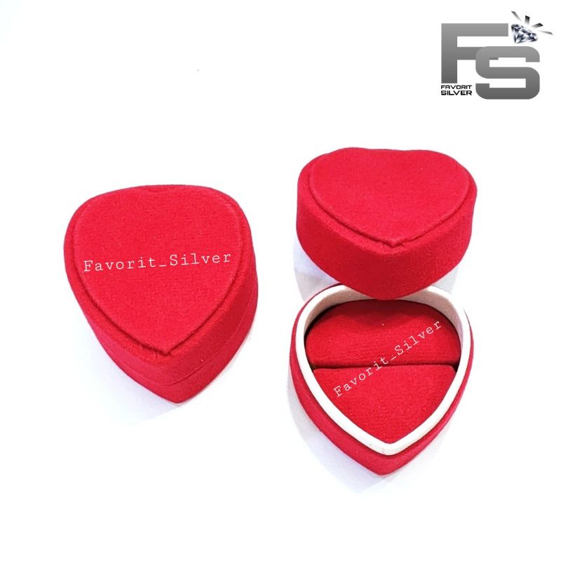 KOTAK PERHIASAN/ KOTAK CINCIN/ KOTAK BENTUK LOVE/ BOX JEWELRY - PERLENGKAPAN PERHIASAN