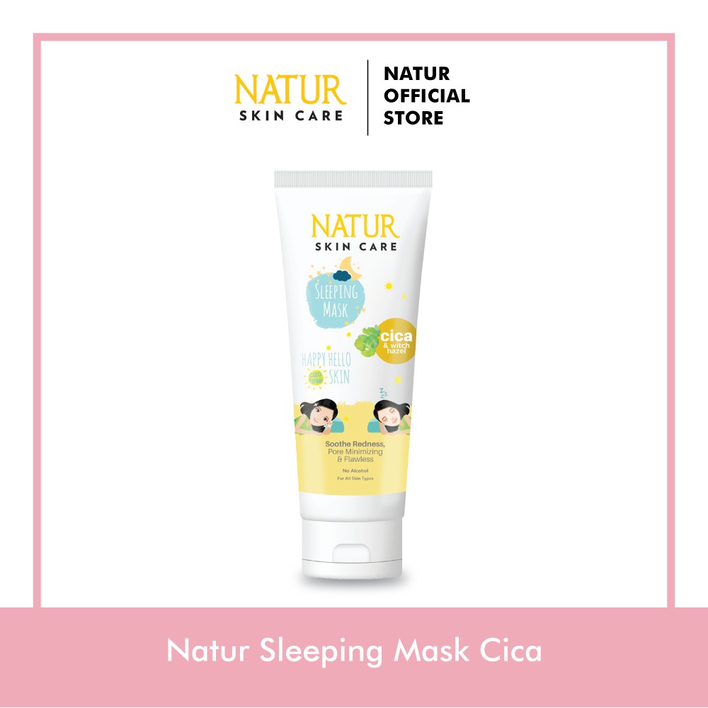 Natur Miracle Sleeping Mask Cica 100ml - Masker Pelembab Wajah Berjerawat