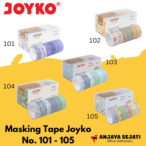 

Masking Tape Joyko No. 101 - 105 | Selotip Bermotif | Perset