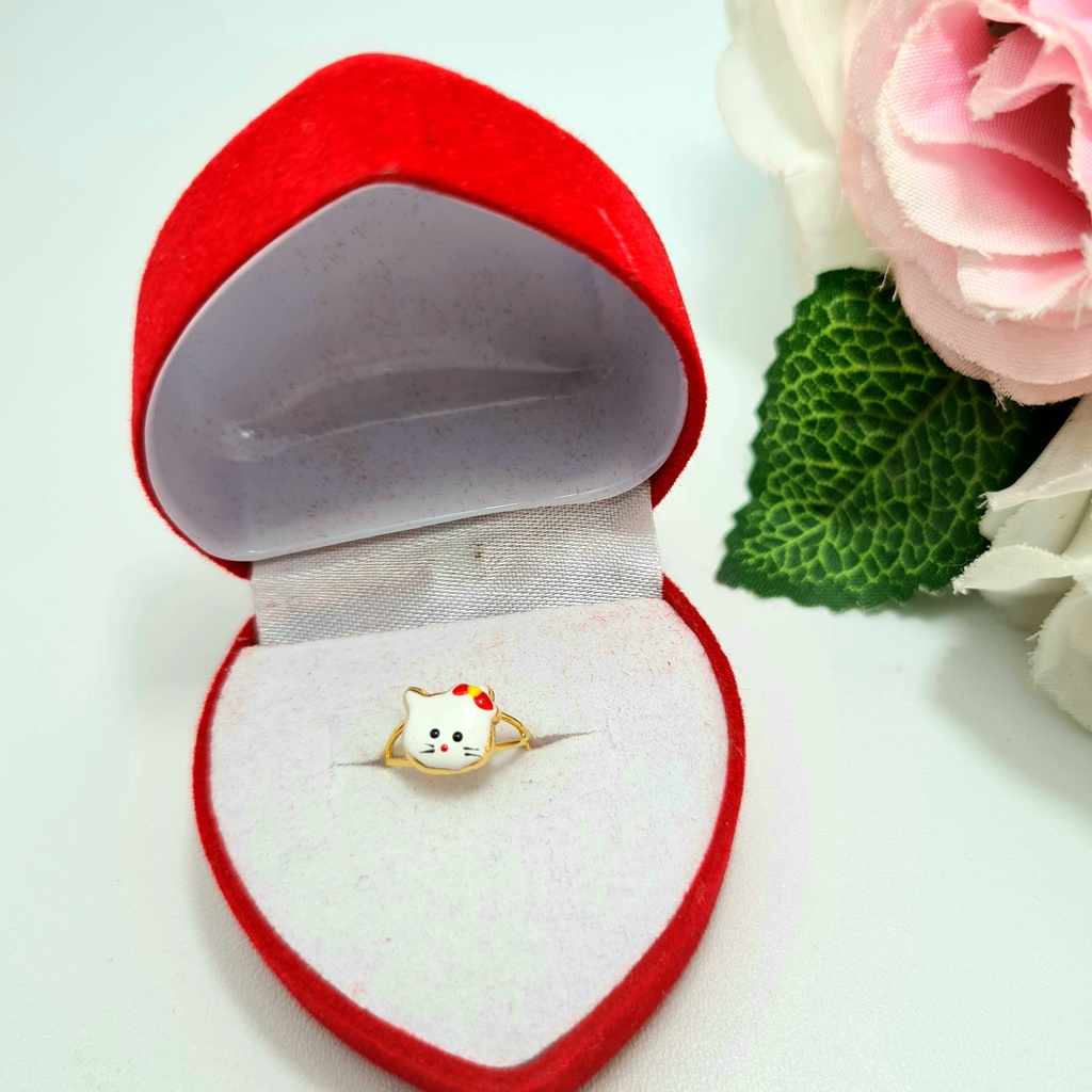 Cincin Anak Emas Muda Gambar Kepala Hello Kitty