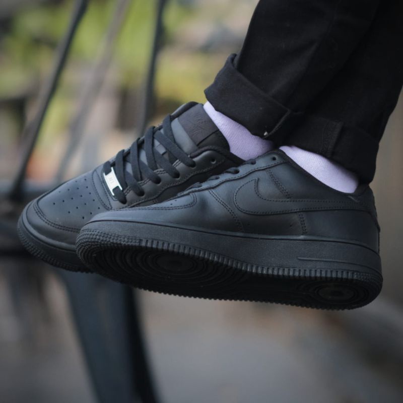 Sepatu Air Force 1 Full Black High Prem Quality Sepatu Hitam Polos