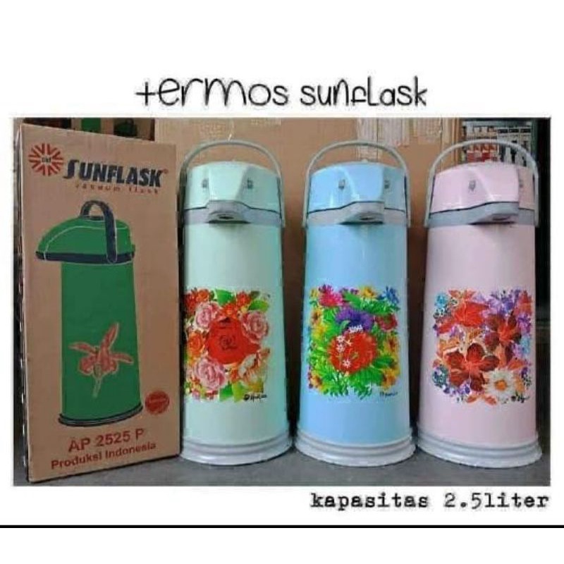 Termos sunflask thermos 2,5Liter air panas pencetan merk sunflask & 2 liter thermos lion star
