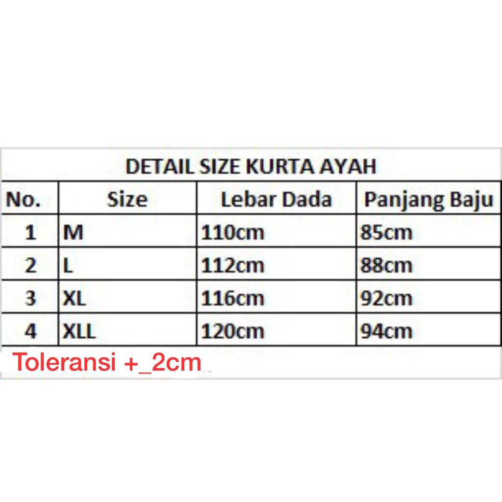 Kurta Dewasa Bahan Toyobo Bordir Premium