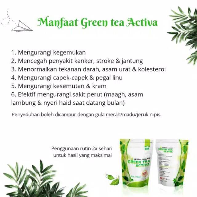 Paket Teh Herbal Plangsing Bpom Aman Green Tea Activa Kemasan Terbaru 2pcs Indonesia