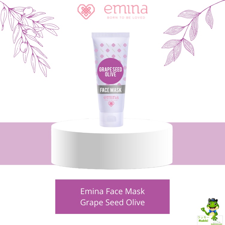 ❣️Rakkistore99❣️Emina Face Mask Grape Seed Olive 60ml (100% Original)