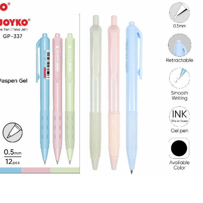 

ス Pulpen JOYKO PASPEN Gel Pen GP-337 0.5mm - 12 PCS Miliki