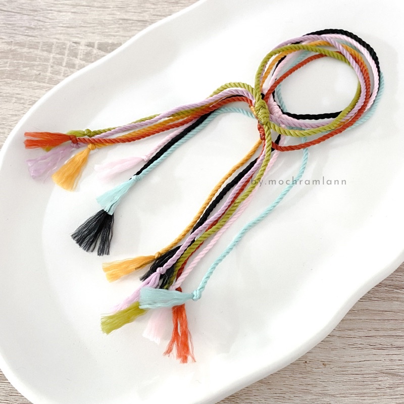 GELANG TALI POLOS SIMPLE CUMA 3k MODEL SERUT / GELANG TALI PELINTIR POLYESTER/ GELANG MURAH