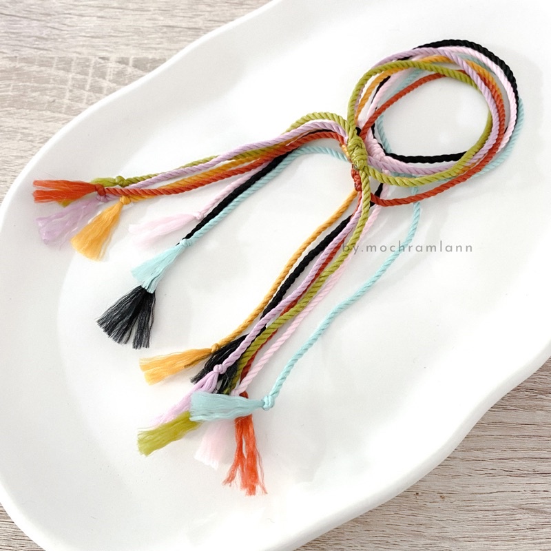 GELANG TALI POLOS SIMPLE CUMA 3k MODEL SERUT / GELANG TALI PELINTIR POLYESTER/ GELANG MURAH