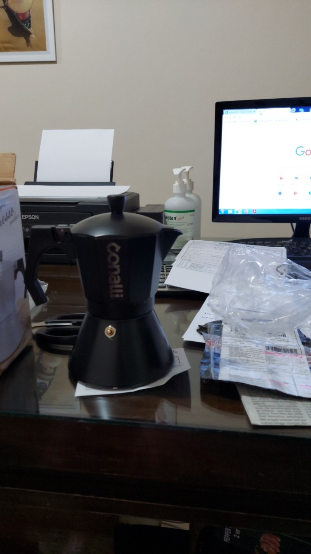 Mokapot Kompor Induksi 6 Cup 300ml - Moka Pot Induction Conalli Hitam Espresso Coffee Maker