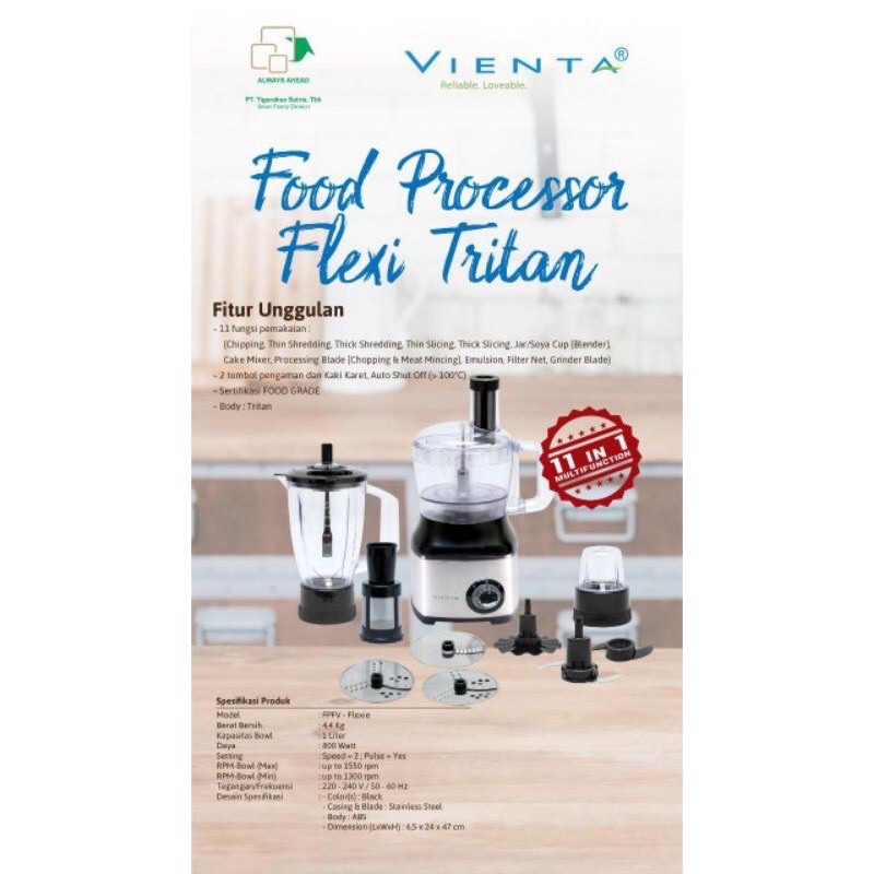 Food Processor Tritan Flexie GARANSI RESMI VIENTA