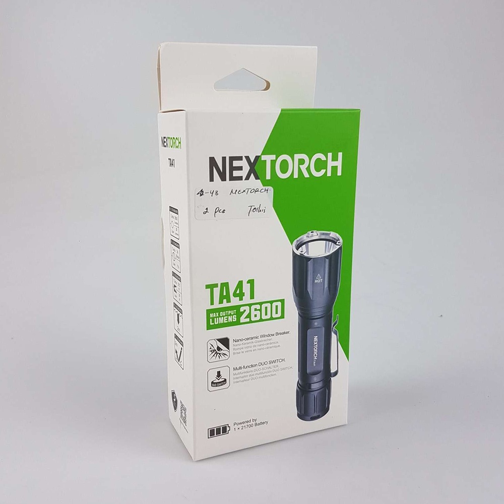 NEXTORCH Senter LED Tactical Flashlight XHP50.2 2600 Lumens - TA41 - Black