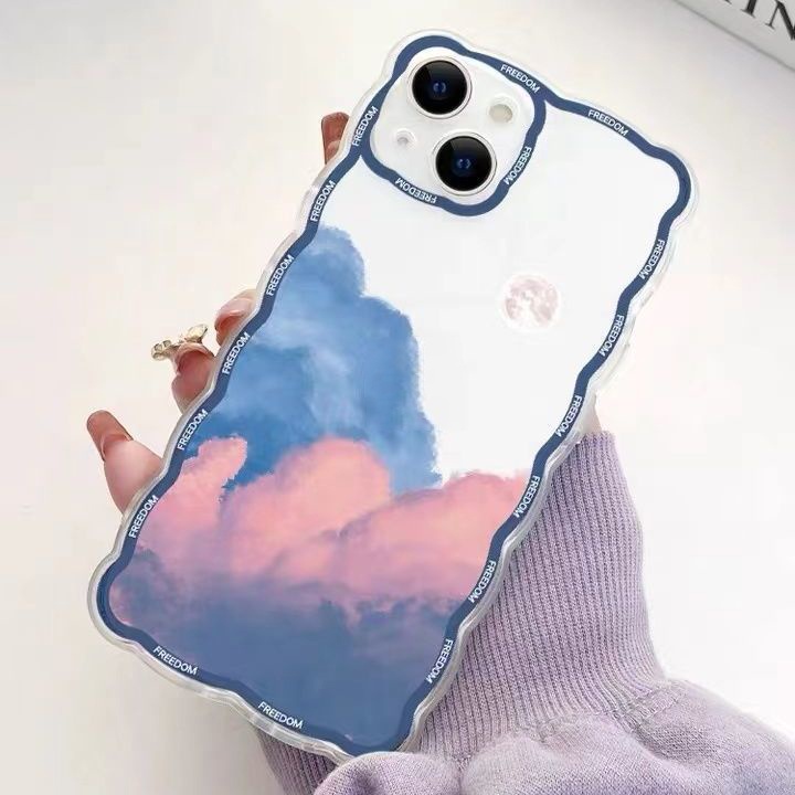 Soft Case TPU Transparan Motif Bulan Untuk Iphone 13 Pro Max 12 11 XS XR X 8 7 6 Plus Mini SE 2020