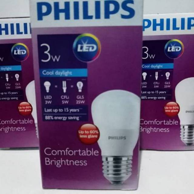Lampu Philips Led 3 watt putih dan Philips led 3,5 watt warm white