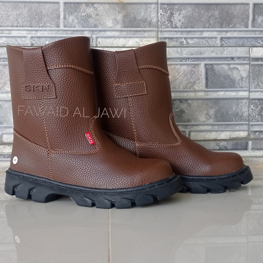 Sepatu SafetyShoes Boot Kulit King SKN Asli Pabrik Tambang Konstruksi Proyek Keselamatan Kerja Murah