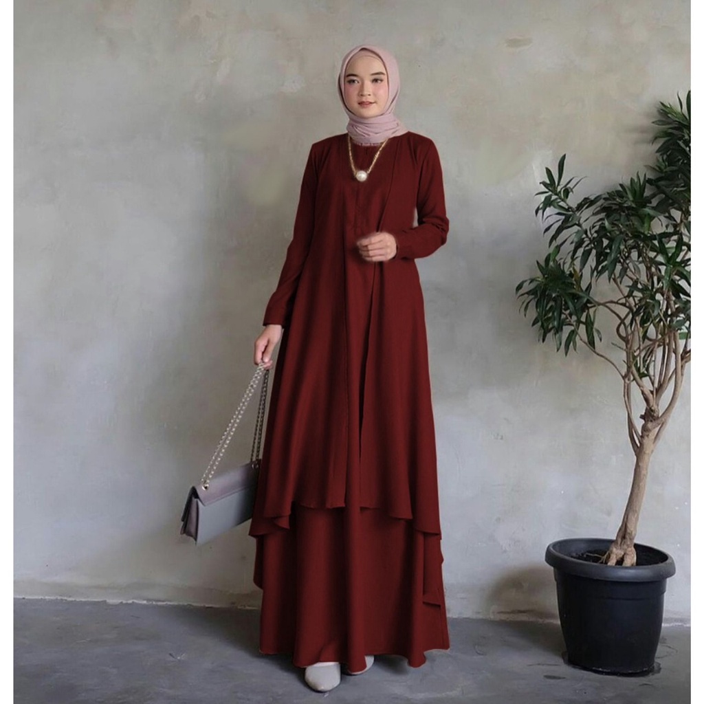 GAMIS ALUNA  MAXY /Dress Muslim bahan moscrepe