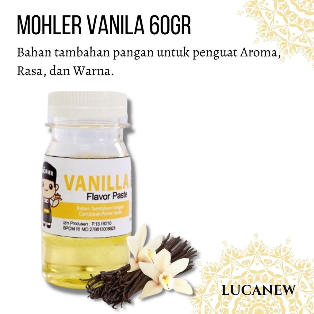 

PROMO KHUSUS!!! lucanew✅ MOHLER Möhler Flavor Paste VANILA- Pasta Perisa & Pewarna VANILA 60Gr | Pasta perisa pewarna VANILA/ ES VANILA/ Bakery, Confectioneries, Candies, Ice Cream, Cake, Puding, Minuman, dan banyak olahan makanan/minuman lainnya