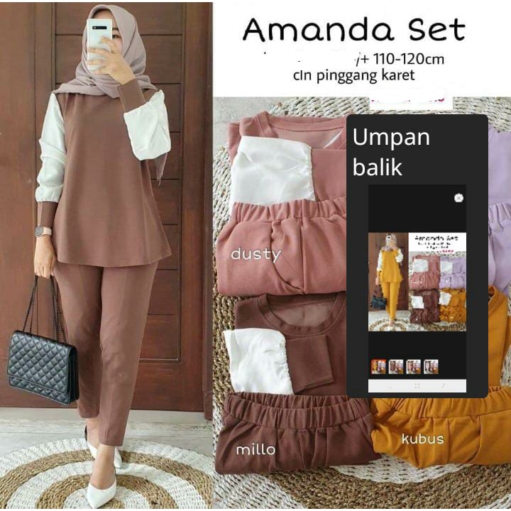 Setelan Wanita Amanda Set Model Terbaru