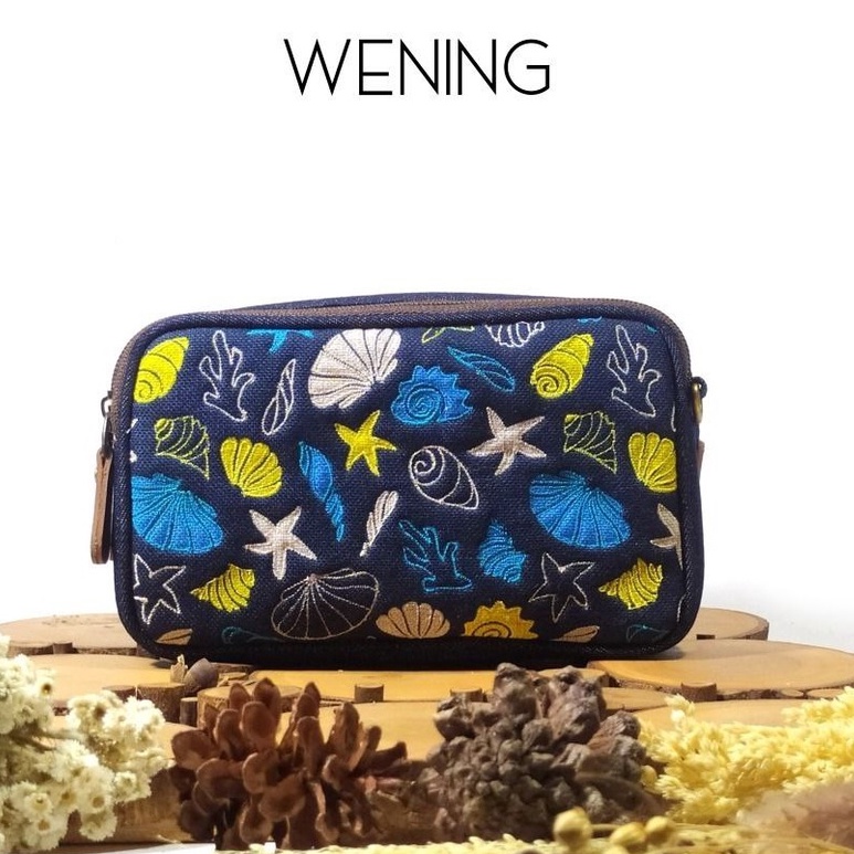 Dompet Mini Mudagaya Puspita WENING Wanita Etnik Terbaru dengan tali Selempang & jinjing Original Be