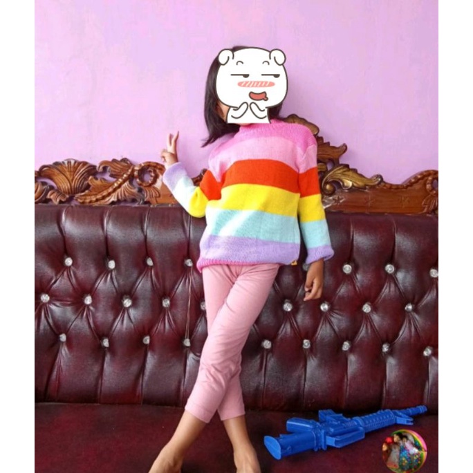 baju anak / sweater anak / jaket anak / sweater rajut anak / atasan rajut anak / swaeter rainbow