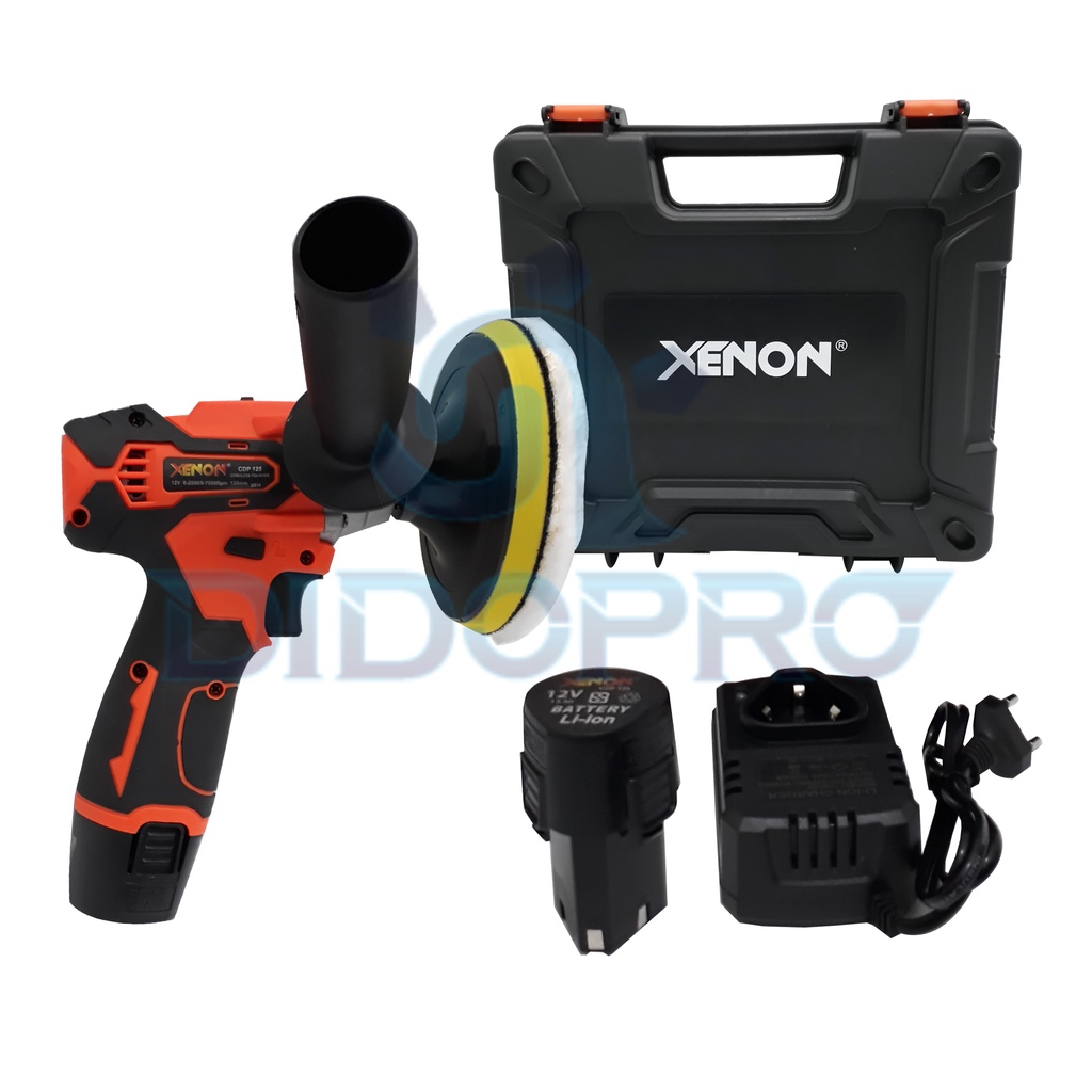 XENON CDP125 12Volt 5inch Cordless Polisher / Mesin Poles Baterai Dapet 2 Baterai