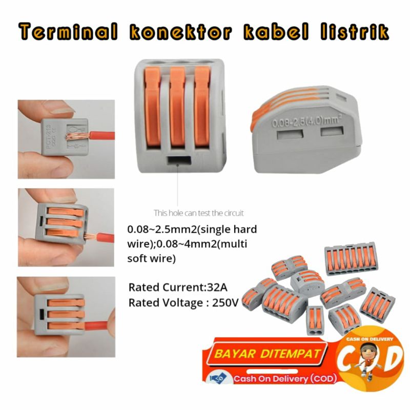 Konektor sambungan kabel listrik Terminal sambungan kabel listrik telp