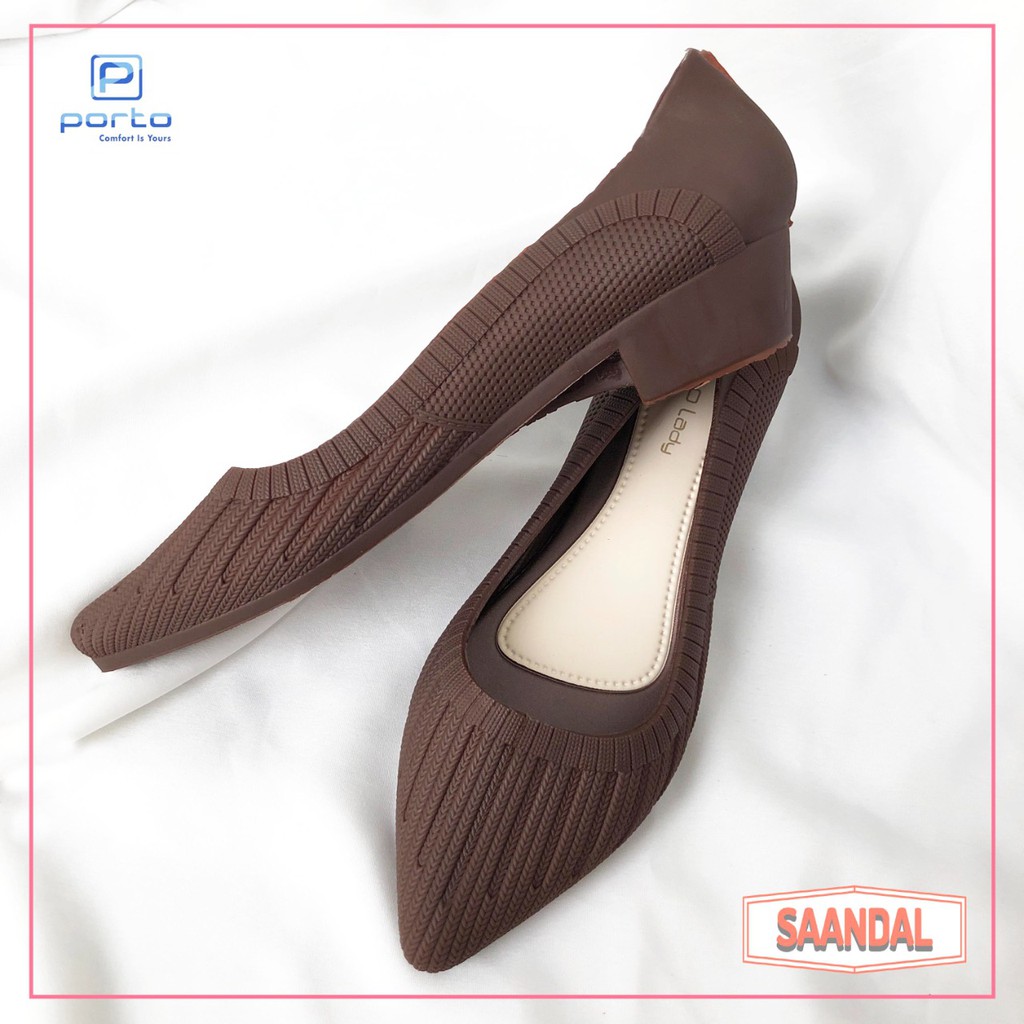 Sepatu Kantor Formal Wedges Selop Porto FSN Model Korea Jelly (BISA SATUAN)